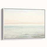 Vintage Landscape Art - Gentle Ocean Waves and Soft Sky