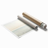 Vintage Landscape Art - Gentle Ocean Waves and Soft Sky