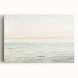 Vintage Landscape Art - Gentle Ocean Waves and Soft Sky