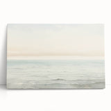Vintage Landscape Art - Gentle Ocean Waves and Soft Sky