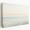 Vintage Landscape Art - Gentle Ocean Waves and Soft Sky