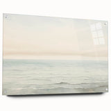 Vintage Landscape Art - Gentle Ocean Waves and Soft Sky