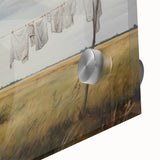 Vintage Landscape Art - Laundry Drying in Rural Field
