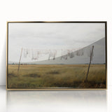 Vintage Landscape Art - Laundry Drying in Rural Field