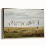 Vintage Landscape Art - Laundry Drying in Rural Field