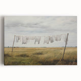 Vintage Landscape Art - Laundry Drying in Rural Field