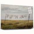 Vintage Landscape Art - Laundry Drying in Rural Field