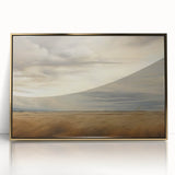Vintage Landscape Art - Golden Field Under Dramatic Skies