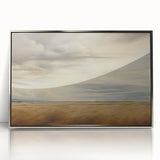 Vintage Landscape Art - Golden Field Under Dramatic Skies