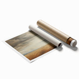 Vintage Landscape Art - Golden Field Under Dramatic Skies