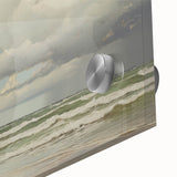 Vintage Landscape Art - Dramatic Clouds and Waves at the Beach