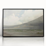 Vintage Landscape Art - Dramatic Clouds and Waves at the Beach