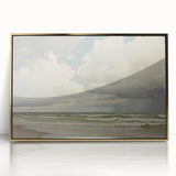 Vintage Landscape Art - Dramatic Clouds and Waves at the Beach