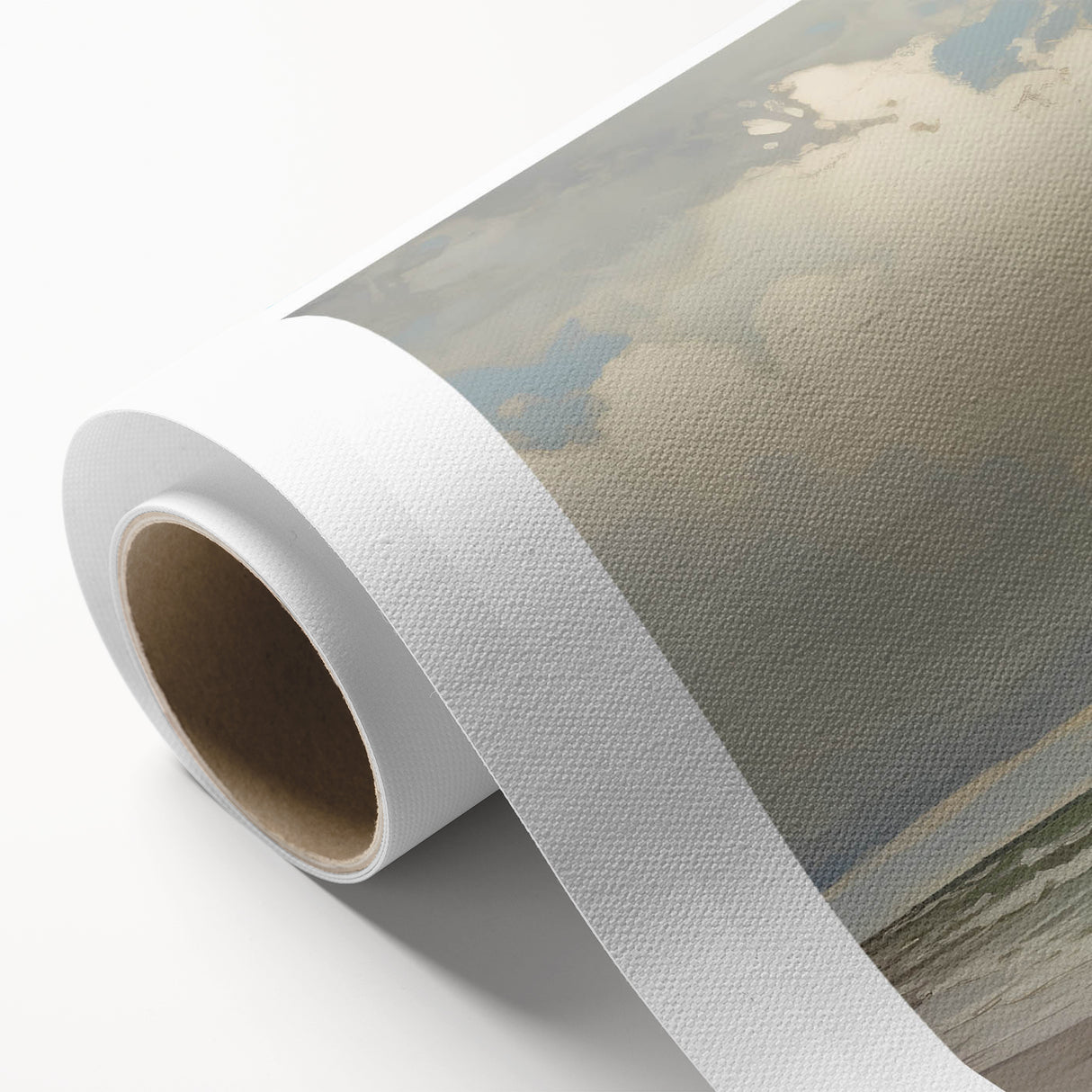 Vintage Landscape Art - Dramatic Clouds and Waves at the Beach