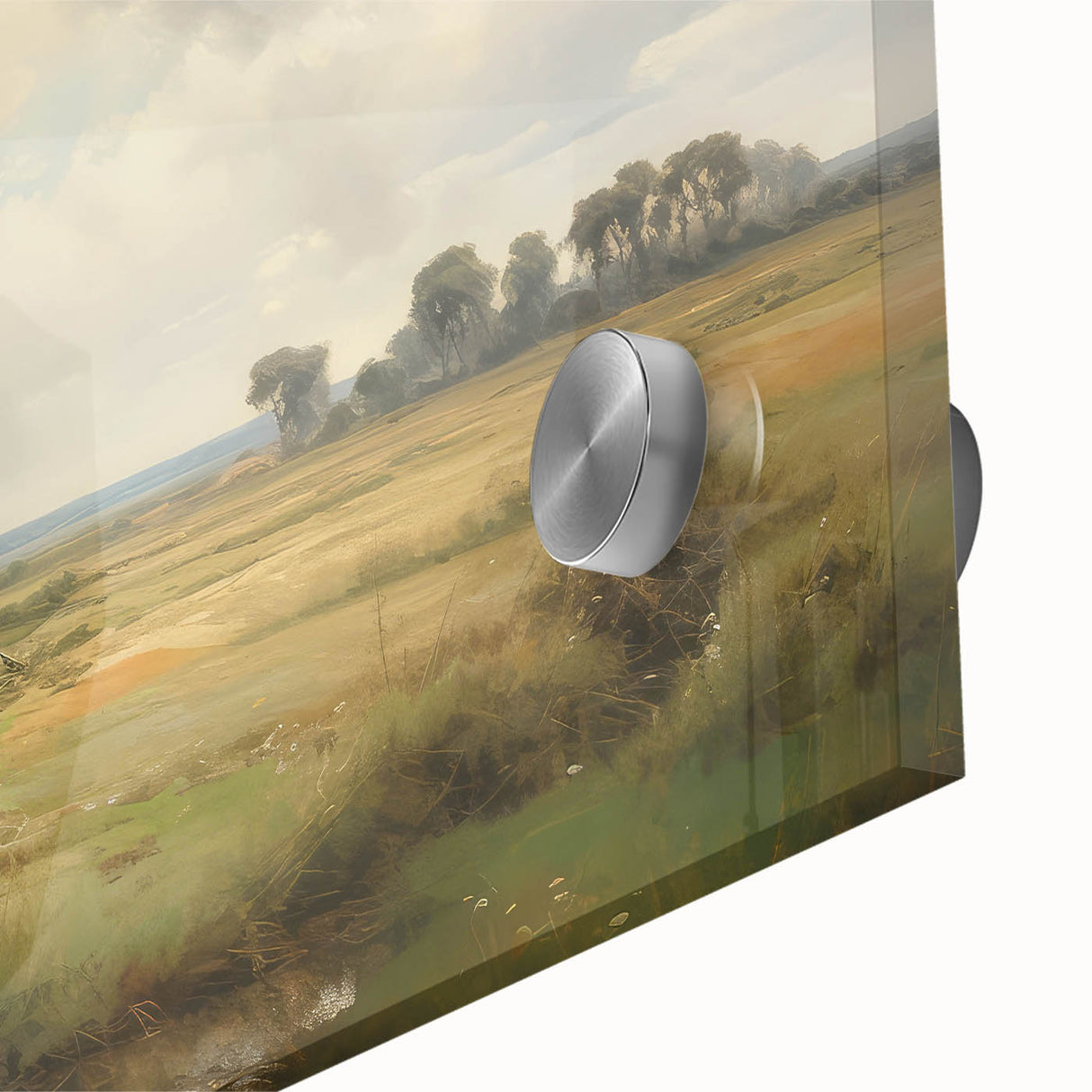 Vintage Landscape Art - Tranquil Country House and Lush Fields