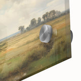 Vintage Landscape Art - Tranquil Country House and Lush Fields