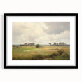 Vintage Landscape Art - Tranquil Country House and Lush Fields