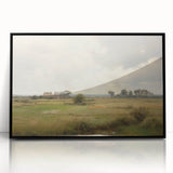 Vintage Landscape Art - Tranquil Country House and Lush Fields