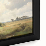Vintage Landscape Art - Tranquil Country House and Lush Fields