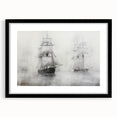 Vintage Landscape Art - Ships in Fog on the Open Sea