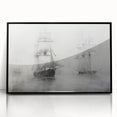 Vintage Landscape Art - Ships in Fog on the Open Sea