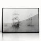 Vintage Landscape Art - Ships in Fog on the Open Sea