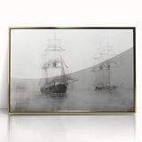 Vintage Landscape Art - Ships in Fog on the Open Sea