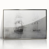 Vintage Landscape Art - Ships in Fog on the Open Sea