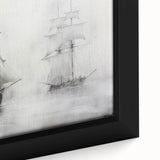 Vintage Landscape Art - Ships in Fog on the Open Sea