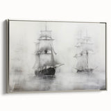 Vintage Landscape Art - Ships in Fog on the Open Sea