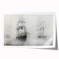 Vintage Landscape Art - Ships in Fog on the Open Sea