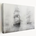 Vintage Landscape Art - Ships in Fog on the Open Sea