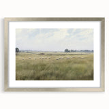 Vintage Landscape Art - Grazing Sheep in a Serene Meadow