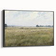 Vintage Landscape Art - Grazing Sheep in a Serene Meadow