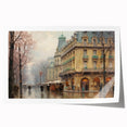 Vintage Landscape Art - Parisian Street with Rainy Atmosphere