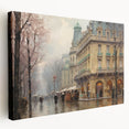 Vintage Landscape Art - Parisian Street with Rainy Atmosphere