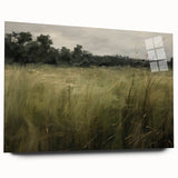 Vintage Landscape Art - Tall Grass in Tranquil Rural Setting