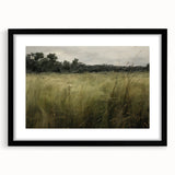 Vintage Landscape Art - Tall Grass in Tranquil Rural Setting