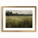 Vintage Landscape Art - Tall Grass in Tranquil Rural Setting