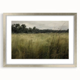 Vintage Landscape Art - Tall Grass in Tranquil Rural Setting