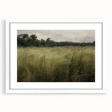 Vintage Landscape Art - Tall Grass in Tranquil Rural Setting