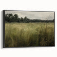 Vintage Landscape Art - Tall Grass in Tranquil Rural Setting