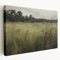 Vintage Landscape Art - Tall Grass in Tranquil Rural Setting