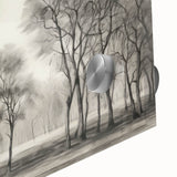 Vintage Landscape Art - Misty Forest with Bare Trees
