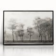 Vintage Landscape Art - Misty Forest with Bare Trees