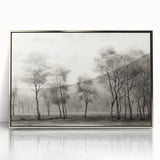 Vintage Landscape Art - Misty Forest with Bare Trees
