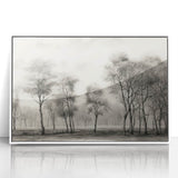 Vintage Landscape Art - Misty Forest with Bare Trees