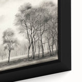 Vintage Landscape Art - Misty Forest with Bare Trees
