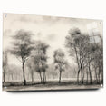Vintage Landscape Art - Misty Forest with Bare Trees