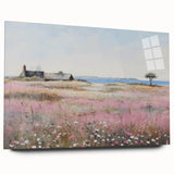 Vintage Landscape Art - Coastal Cottage with Blooming Flowers